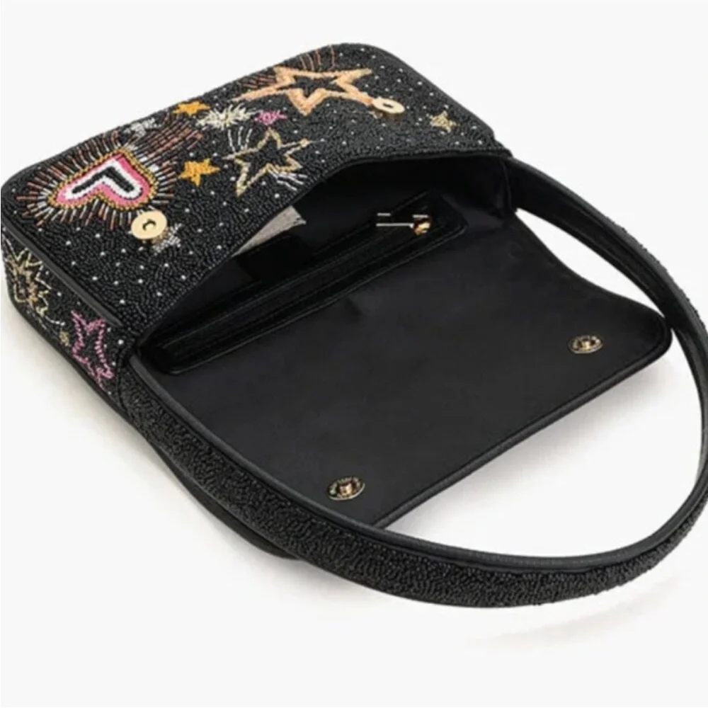 America & Beyond Evil Eye Hearts Stars Beaded Shoulder Bag Tik Tok Viral NWT - Picture 8 of 13